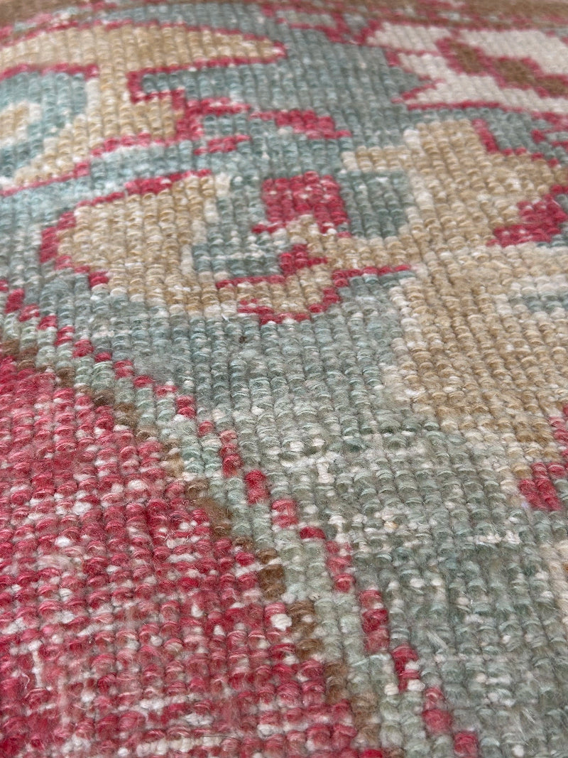 light blue, pink and tan turkish floor pouf