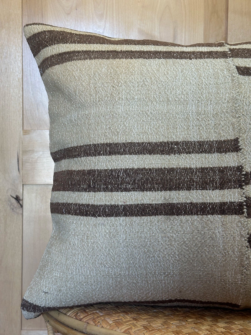 24 by 24 neutral patchwork turkish kilim throw pillow