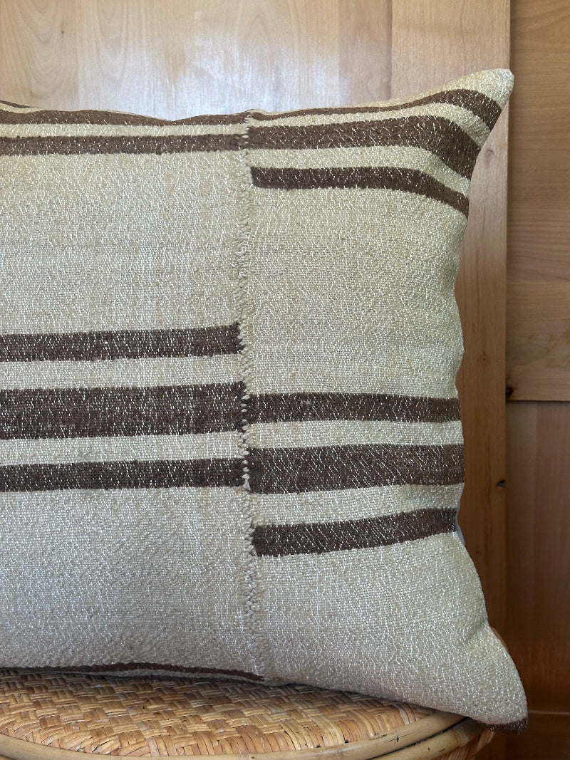 24 by 24 neutral patchwork turkish kilim throw pillow