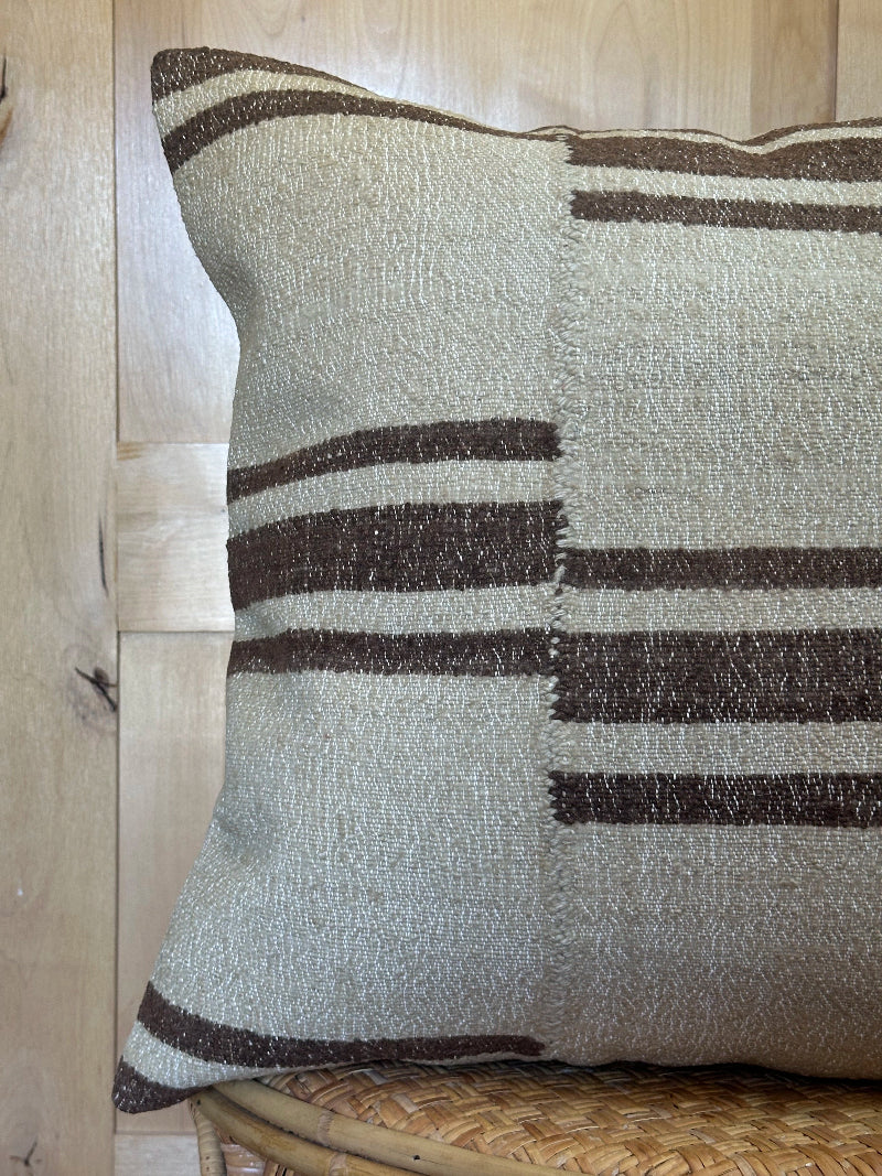 24 by 24 neutral patchwork turkish kilim throw pillow