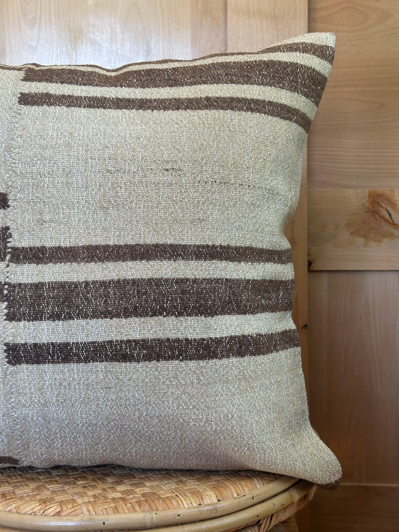 24 by 24 neutral patchwork turkish kilim throw pillow