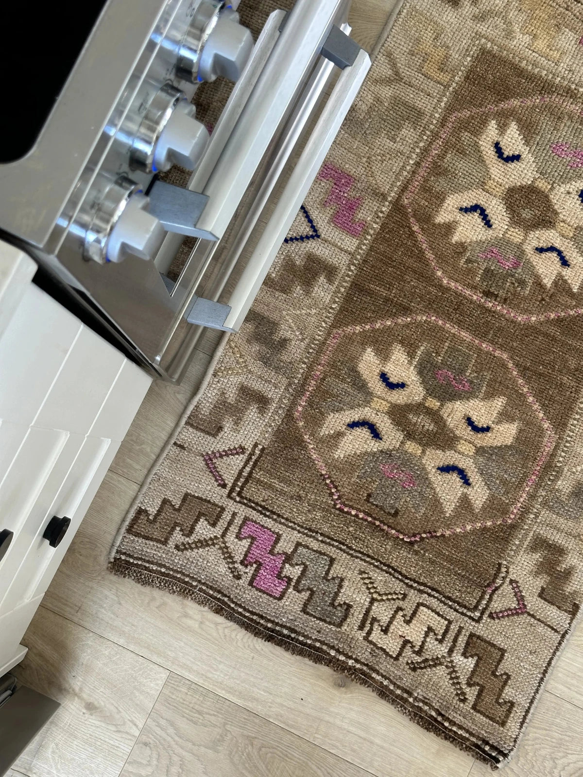 ASLI - Vintage Neutral Turkish Mini Rug 1.9 x 3.1 ft