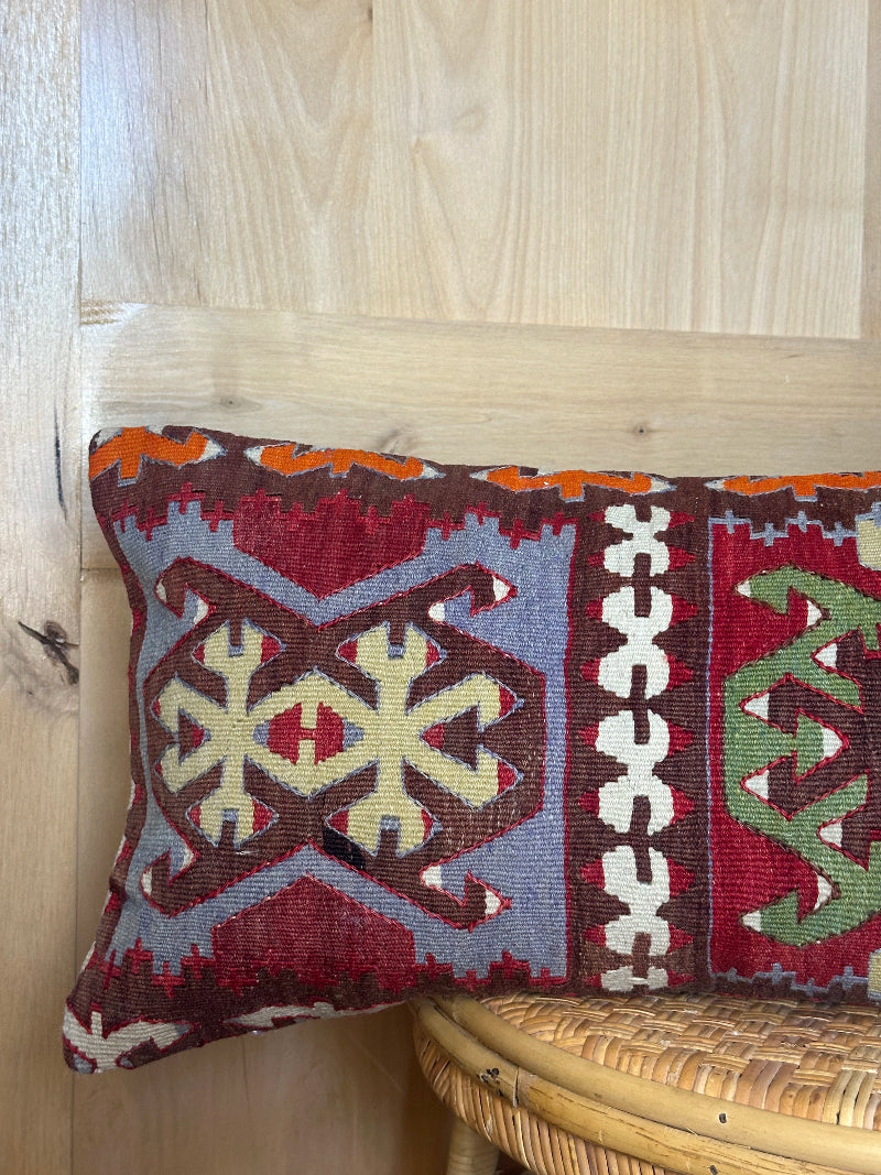 12 by 36 colorful geometric turkish lumbar pillow