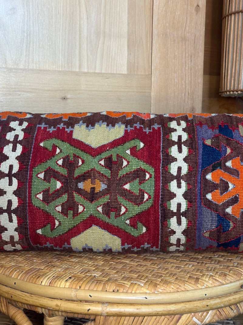 12 by 36 colorful geometric turkish lumbar pillow