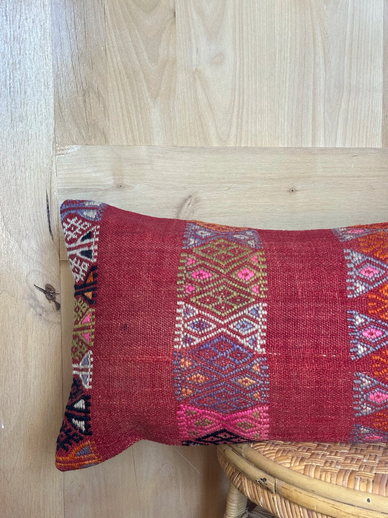 12 by 36 colorful geometric turkish decorative lumbar pillow