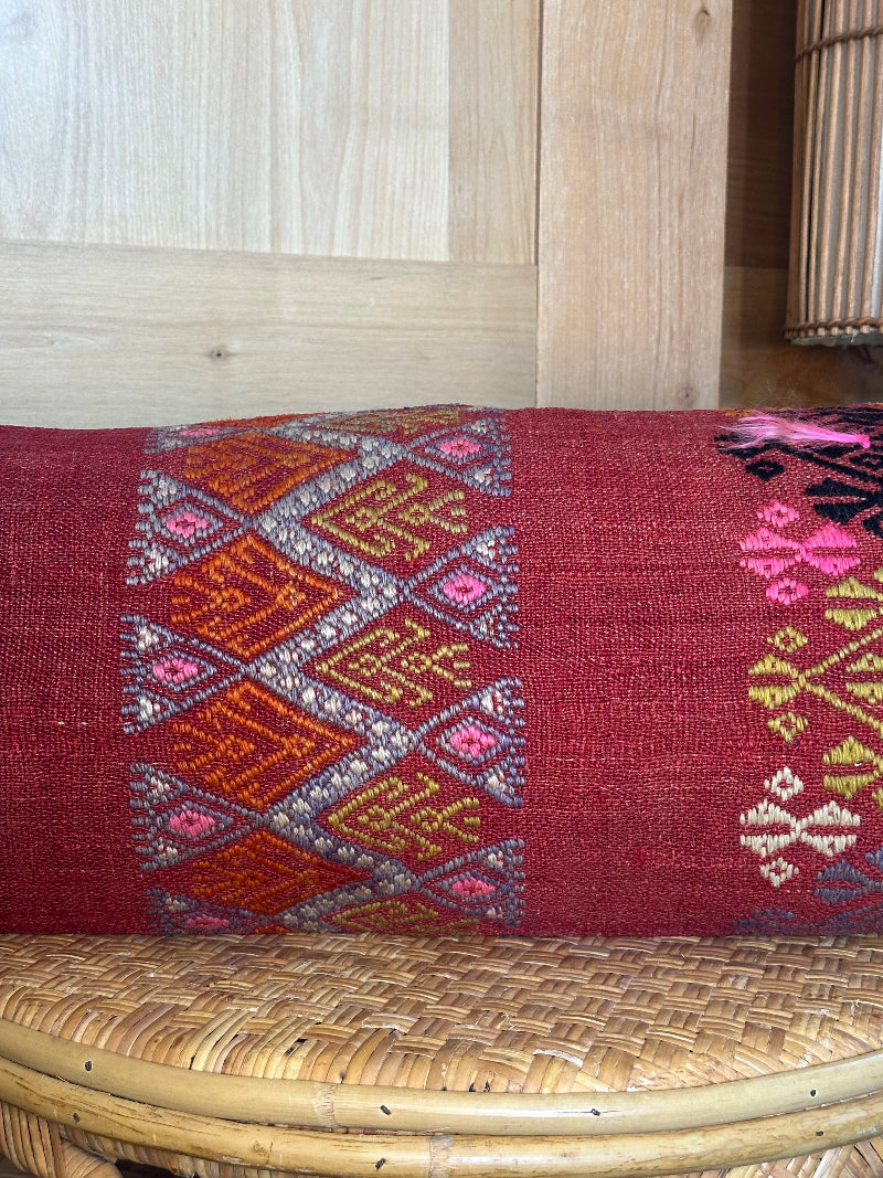 12 by 36 colorful geometric turkish decorative lumbar pillow