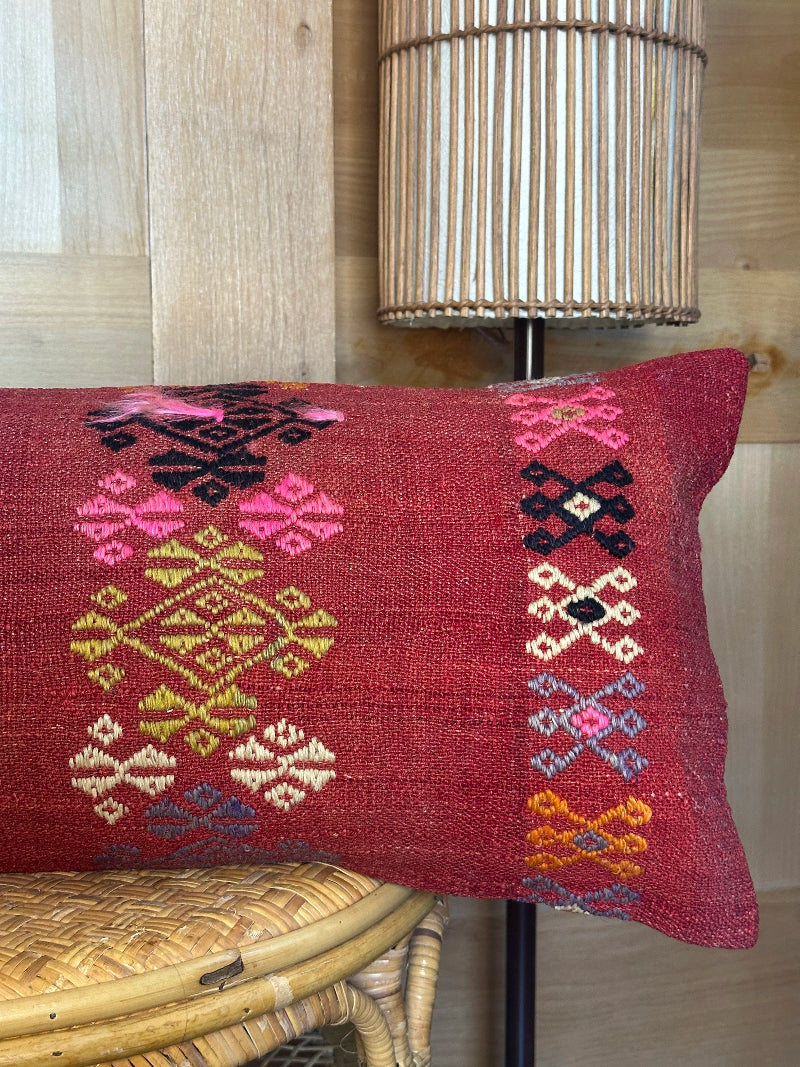 12 by 36 colorful geometric turkish decorative lumbar pillow