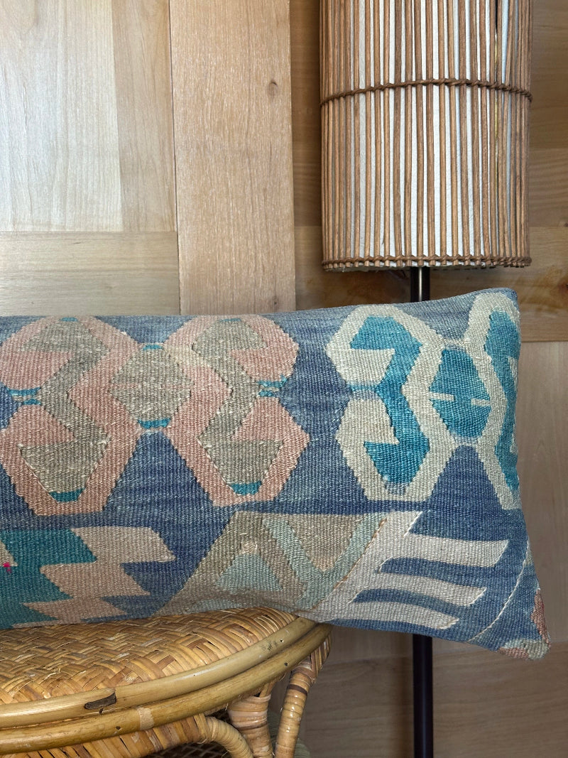 12 by 36 colorful geometric turkish decorative lumbar pillow