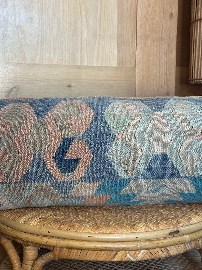 12 by 36 colorful geometric turkish decorative lumbar pillow