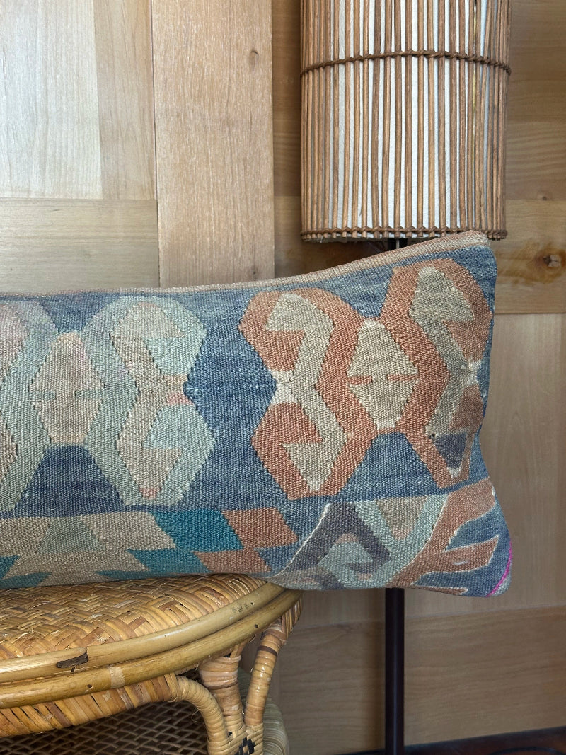 12 by 36 colorful geometric turkish decorative lumbar pillow