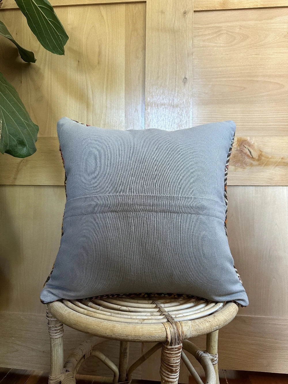 15 by 15 multicolored embroidered turkish throw pillow featuring a brown background color and geometric design