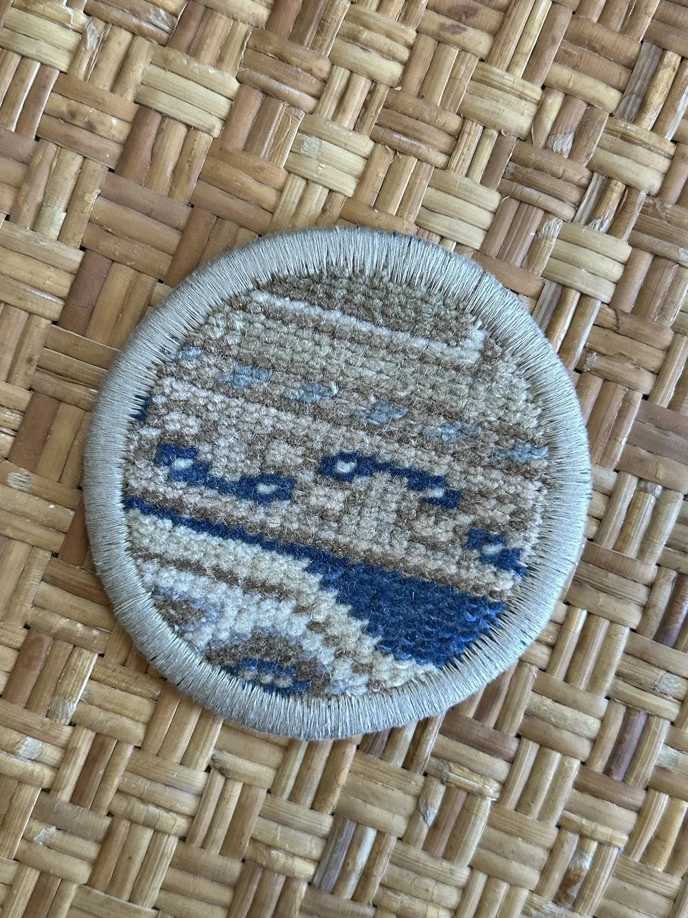 Unique 5 inch Turkish fabric coasters in the shape of a heart, upcycled from old turkish rugs and pillow scraps