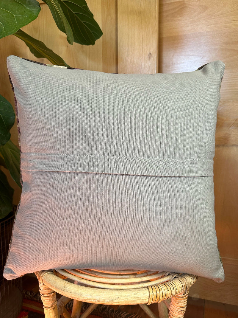 20 by 20 purple geometric turkish kilim throw pillow