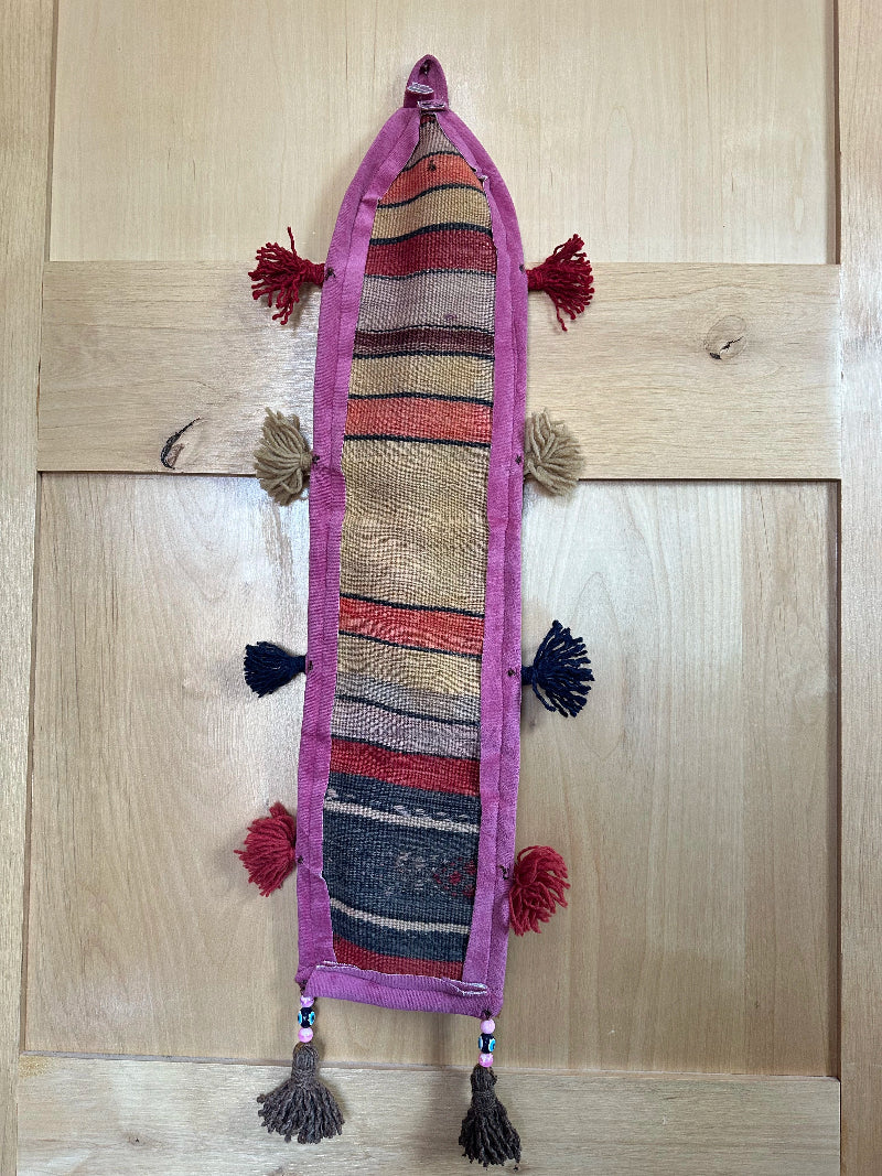 Colorful Turkish Kilim 3-Pocket Wall Organizer – Handmade Hanging Storage for Mail, Keys, or Accessories – Boho Entryway and Home Office Decor