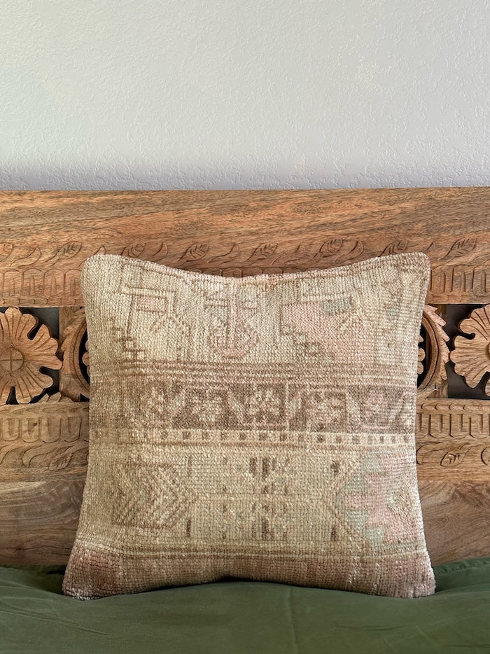 Neutral Turkish Pile Pillow 16 x 16