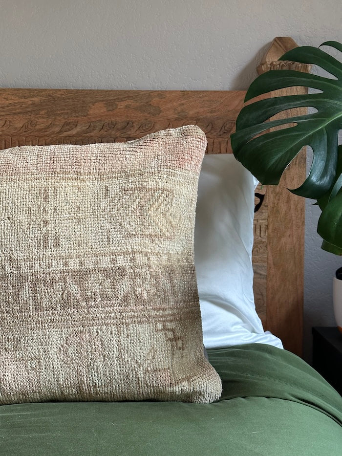 Neutral Turkish Pile Pillow 16 x 16