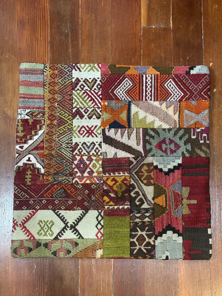 Turkish colorful patchwork pillowcase 20 by 20 inches