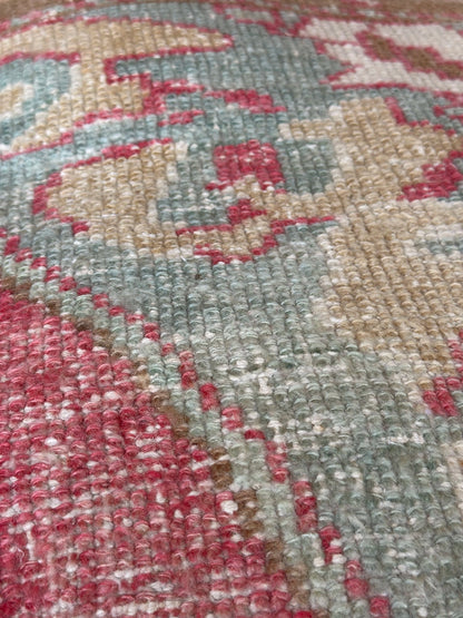light blue, pink and tan turkish floor pouf