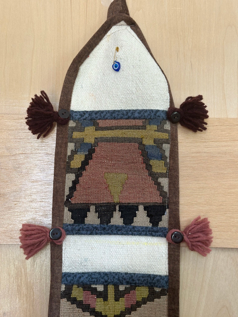 multi-colored 3 pocket fabric turkish wall organizer