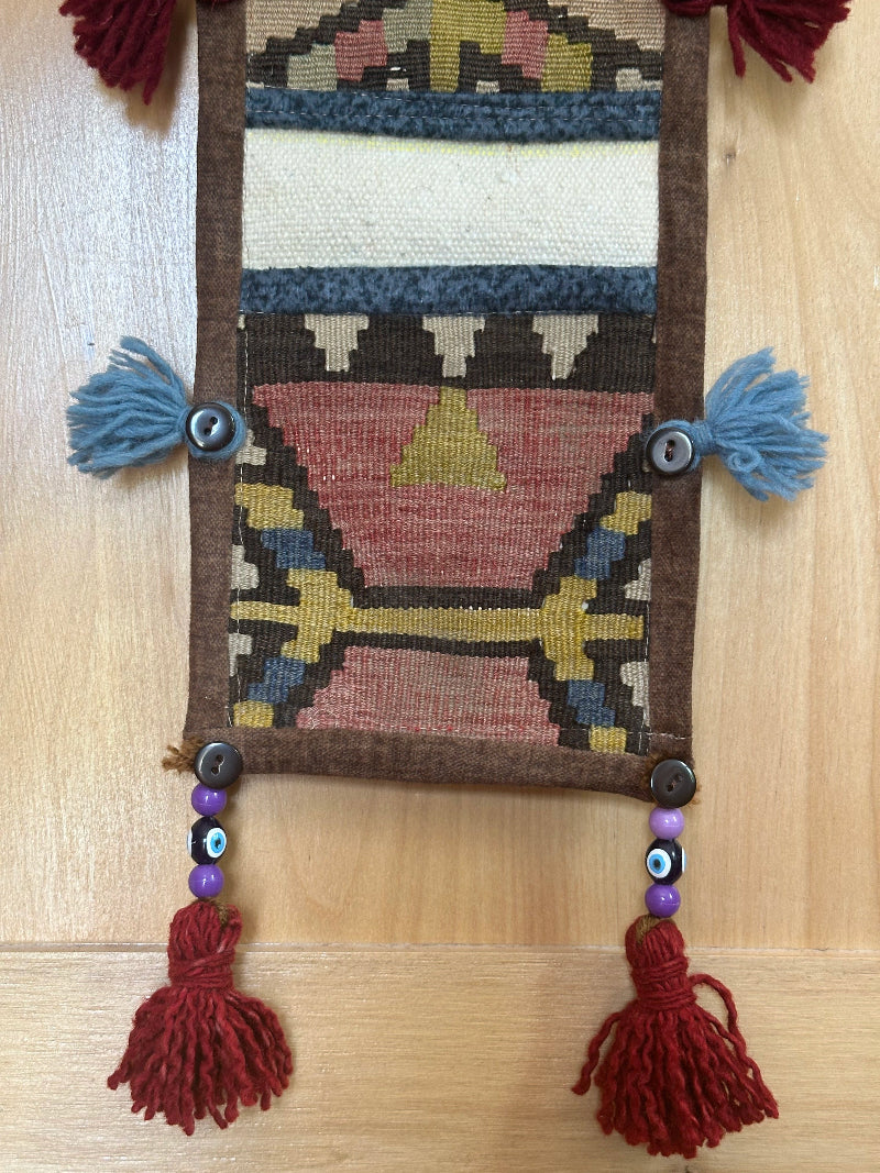 multi-colored 3 pocket fabric turkish wall organizer