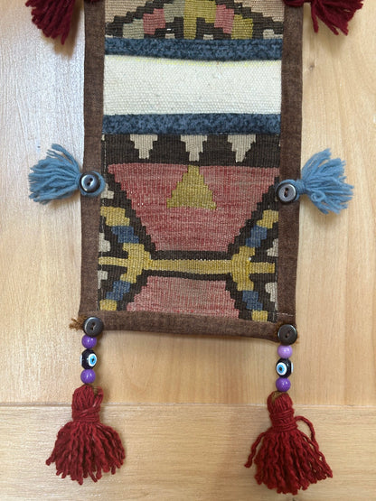multi-colored 3 pocket fabric turkish wall organizer