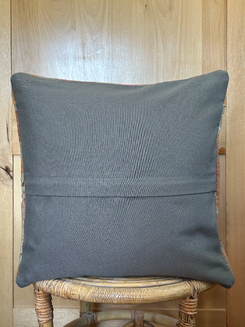 16 by 16 pastel geometric turkish kilim throw pillow