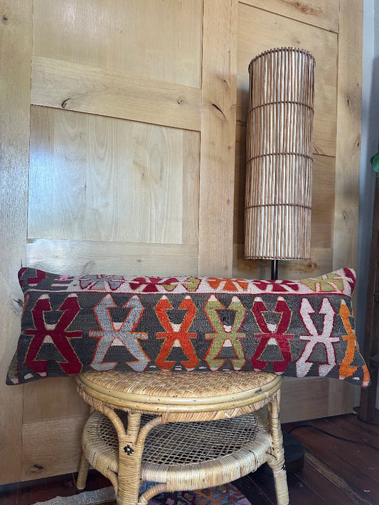 12 by 36 colorful geometric turkish lumbar decorative pillow