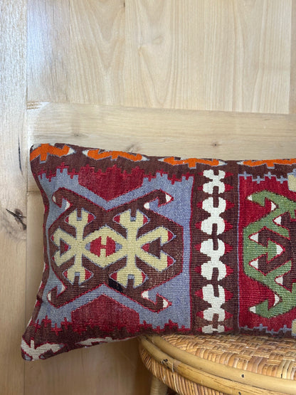 12 by 36 colorful geometric turkish lumbar pillow