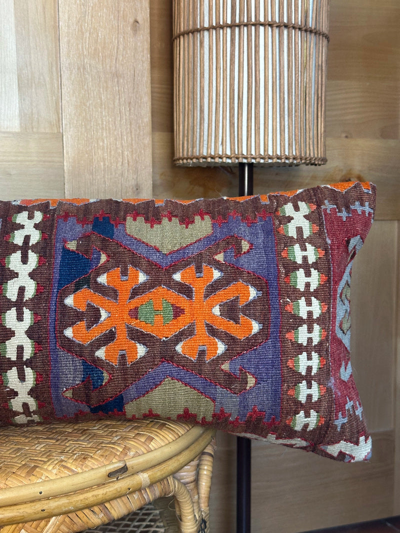 12 by 36 colorful geometric turkish lumbar pillow