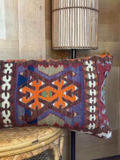 12 by 36 colorful geometric turkish lumbar pillow