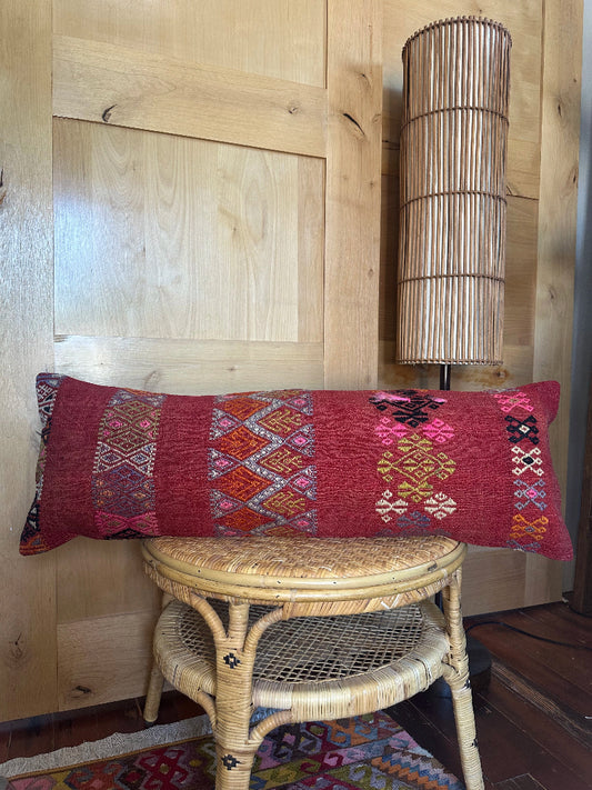 12 by 36 colorful geometric turkish decorative lumbar pillow