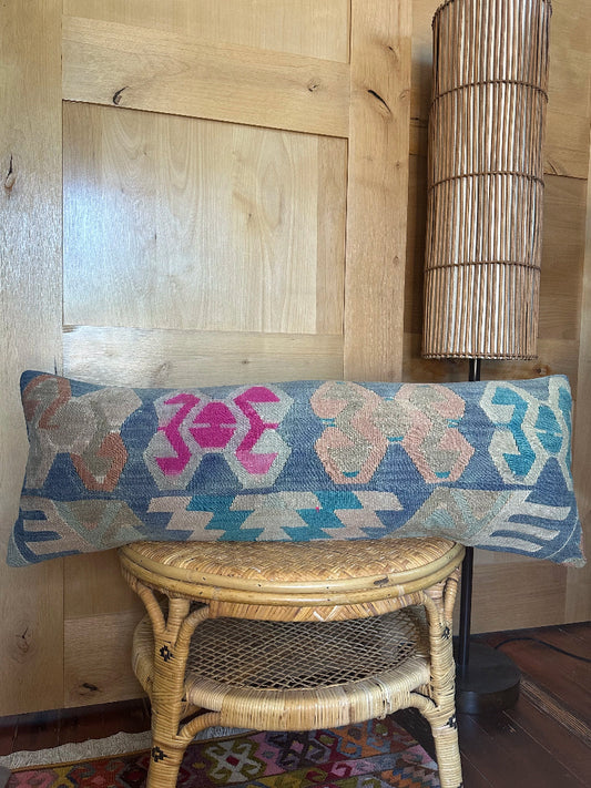 12 by 36 colorful geometric turkish decorative lumbar pillow