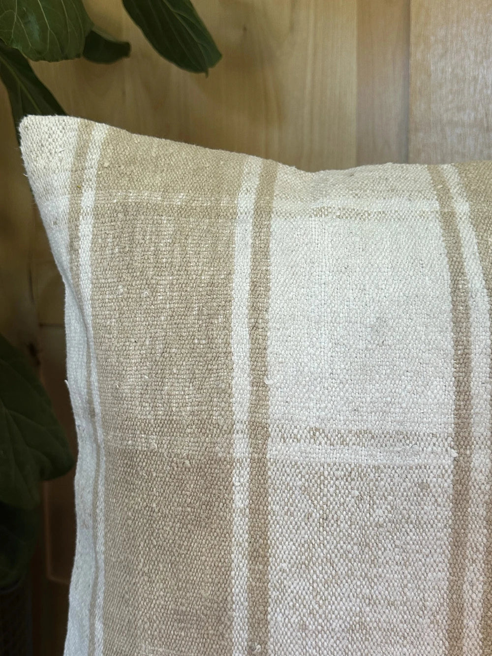 20 by 20 neutral plaid turkish throw pillow