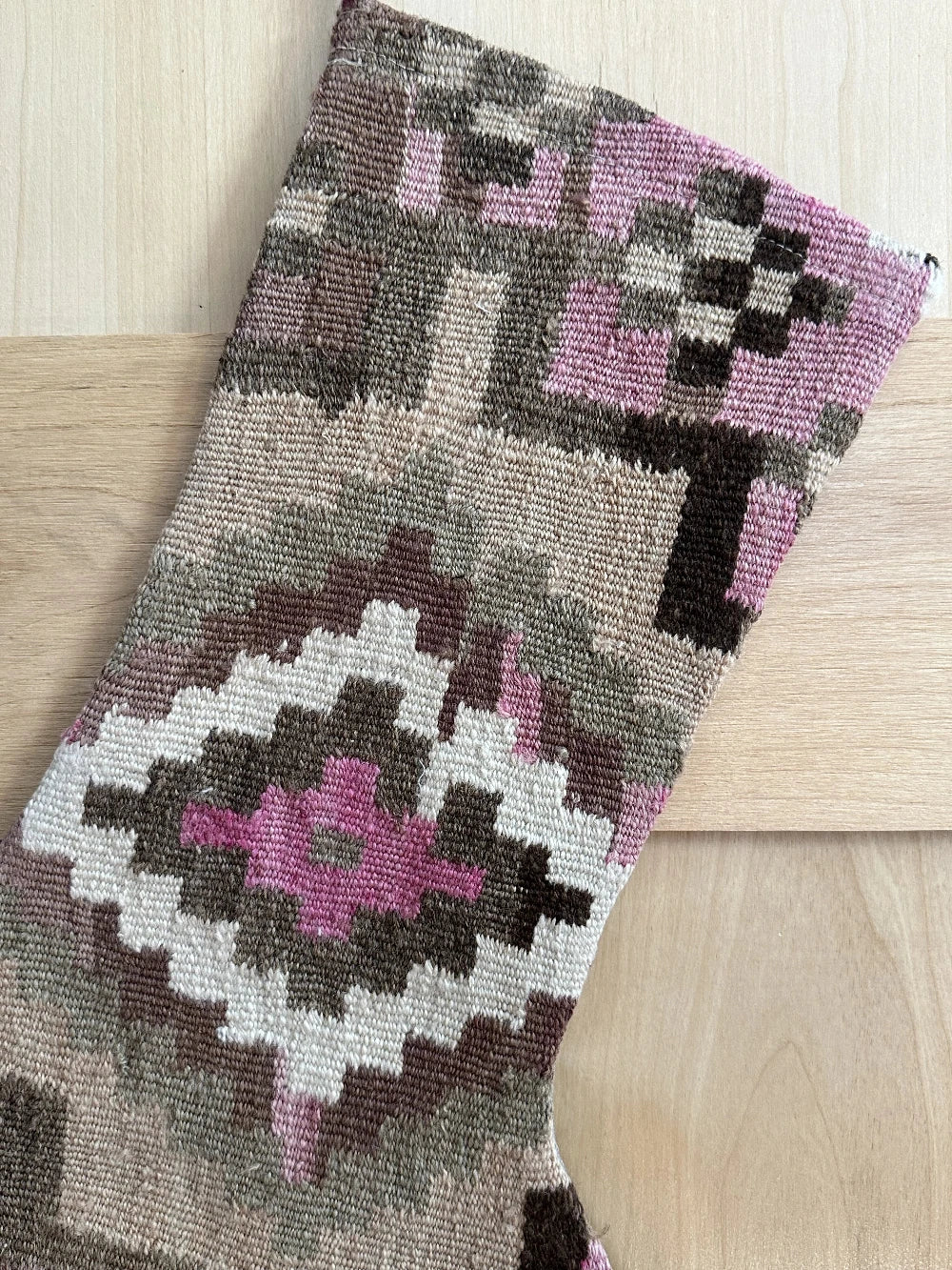 Brown and Pink Geometric Turkish Christmas Stocking #2