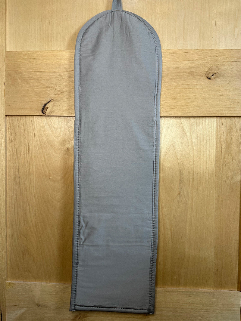 Decorative, handmade Turkish rug wall organizer with neutral stripe designs and 3 storage pockets. Upcycled vintage textile art by High Pile Designs.