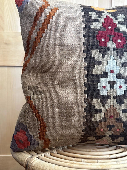 16 x 16 Turkish Kilim Throw Pillow, P-0179