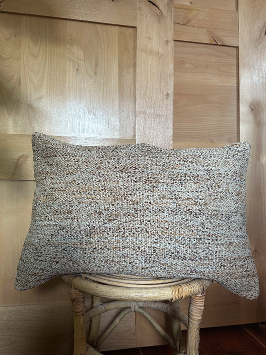 Neutral Turkish Lumbar Pillow, 16 x 24