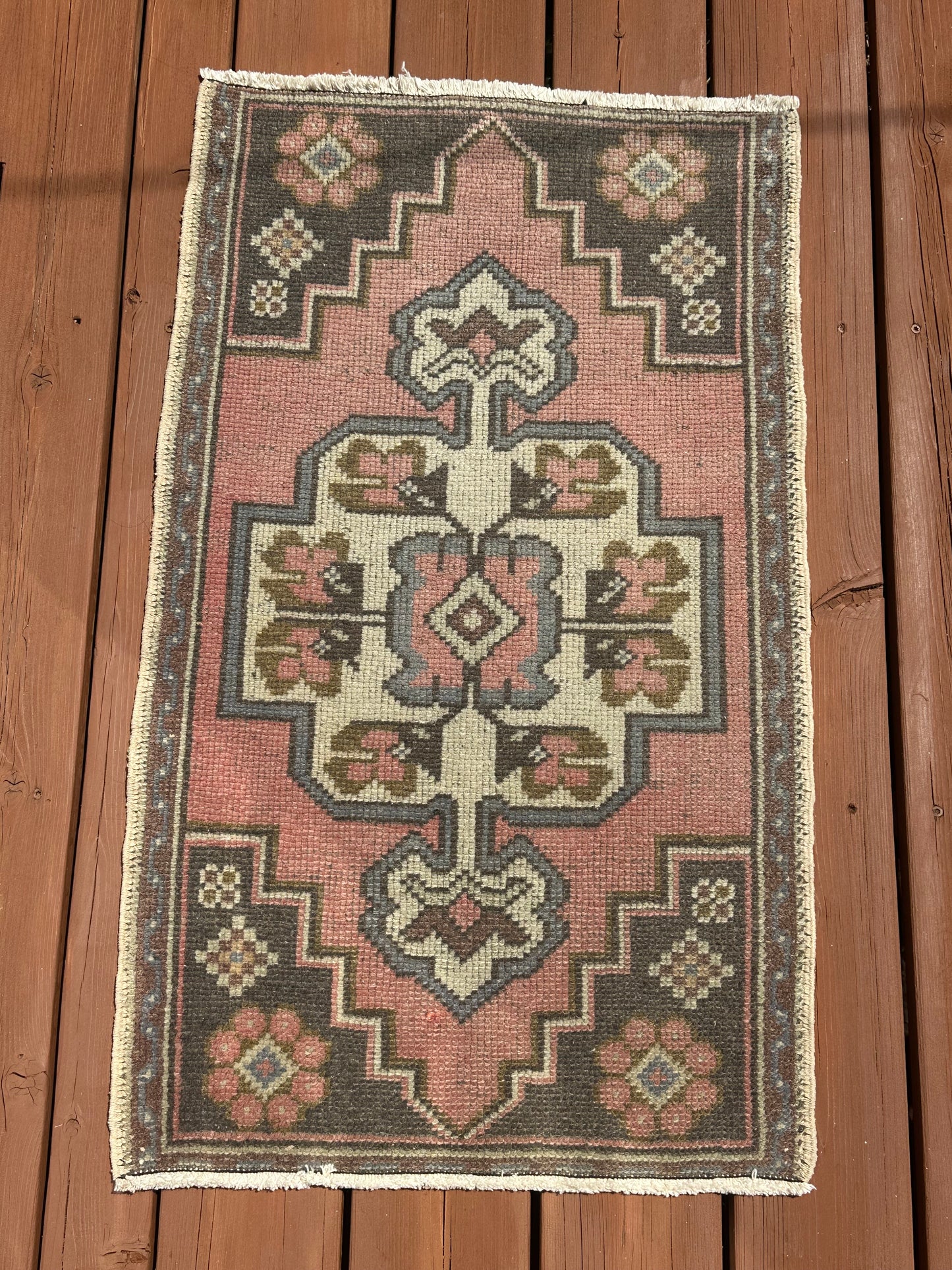 BAHAR - Vintage Turkish Mini Rug, 1.9 x 3 ft