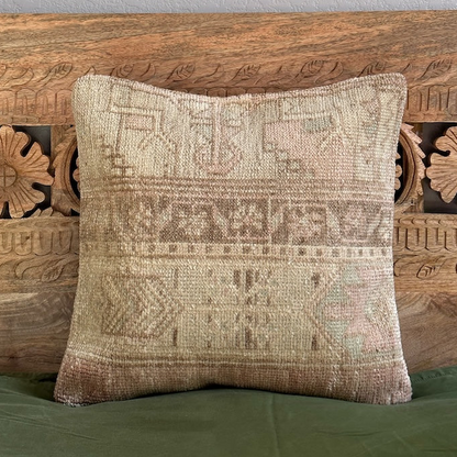 Neutral Turkish Pile Pillow 16 x 16